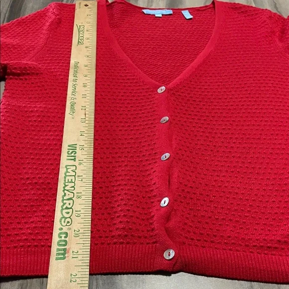 Draper James Red Cardigan Sweater - Picture 5 of 5